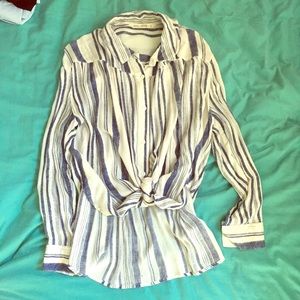 Flowy striped button down shirt